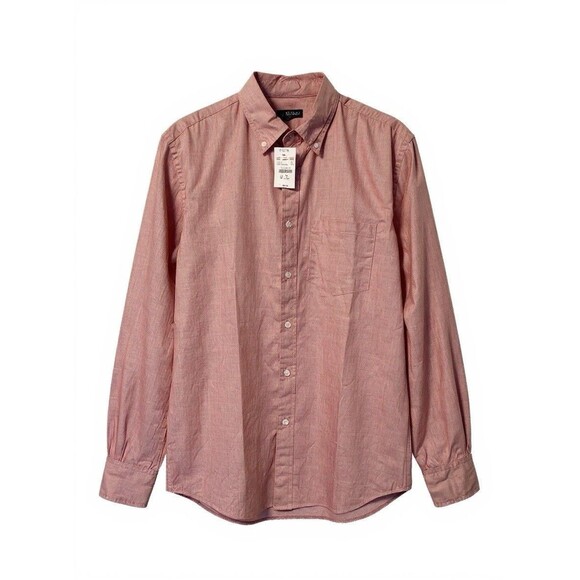 J Crew Classic Flex Washed Red Button Up Long Sleeve Shirt Men’s Small New - Picture 1 of 6
